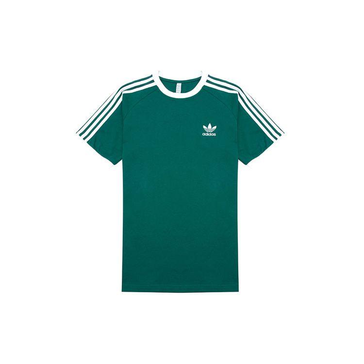 Adidas Originals Trefoil Vintage 3-Stripes Crew Neck Tee Men Tops Green HE9546