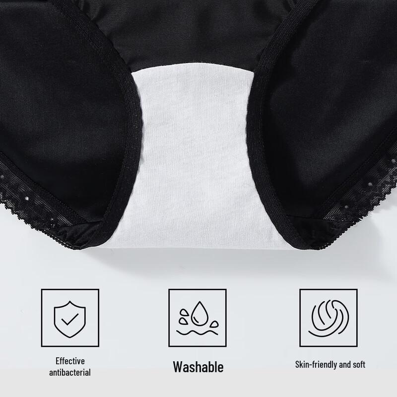 YOUKESHU Женские трусы-слипы из хлопка с антибактериальным кружевом 10A (3-Pack)