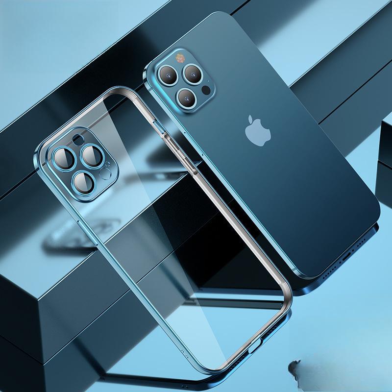 Подходит для чехлов Apple 16, Гальванизированный с плёнкой для линз, Прозрачный чехол для iPhone 15 Pro Max, Полная защита 13/14, Простой и лёгкий