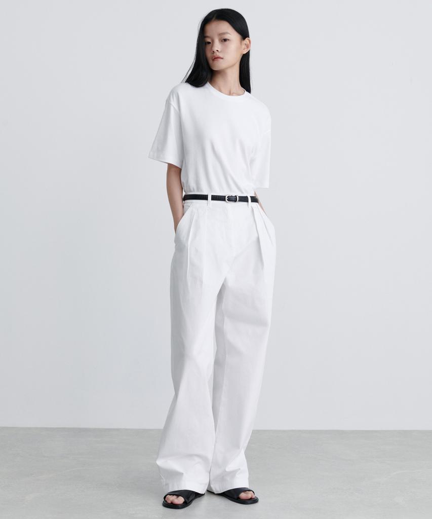 MUSINSA STANDARD WOMAN Women'S Reverse Two-Tuck Wide Chino Pants [White]