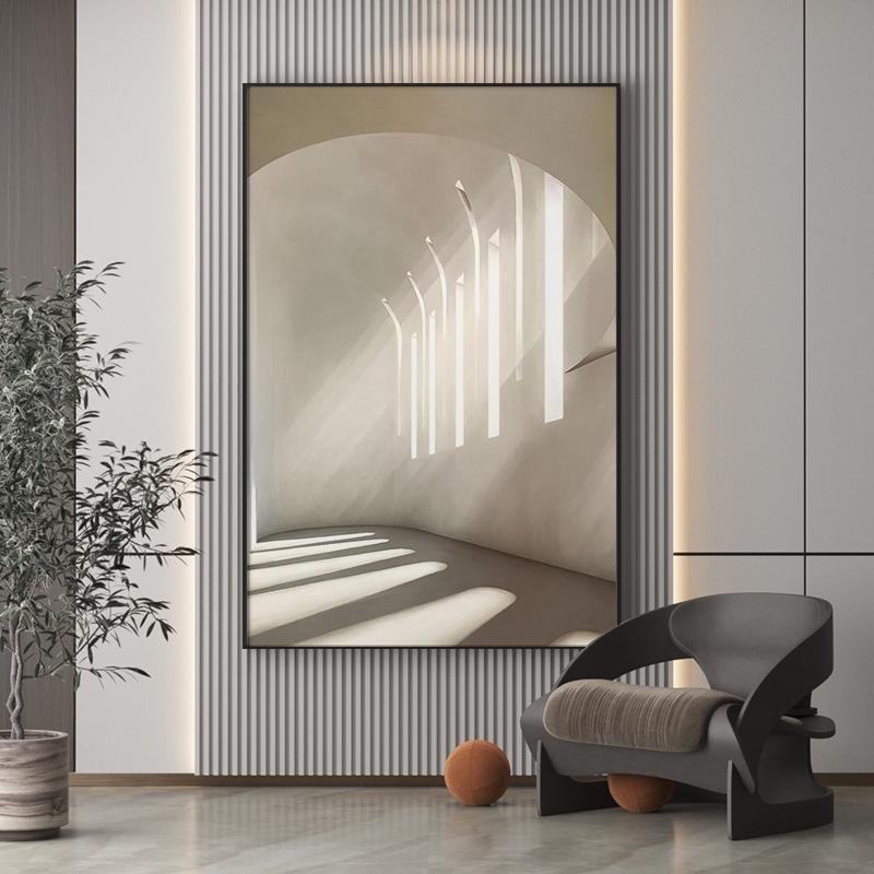 Пейзаж Здание Холст Картина Настенное Искусство Геометрическая Архитектура Пространство Проход Постеры и Принты для Декора Гостиной Коридора