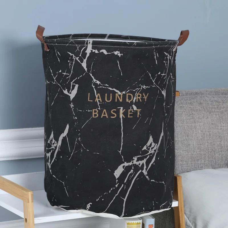 Складная корзина для одежды Сумка для белья Круглая сумка для хранения Одежда большой емкости Сумка для хранения игрушек Ведро для хранения Организатор Водонепроницаемость