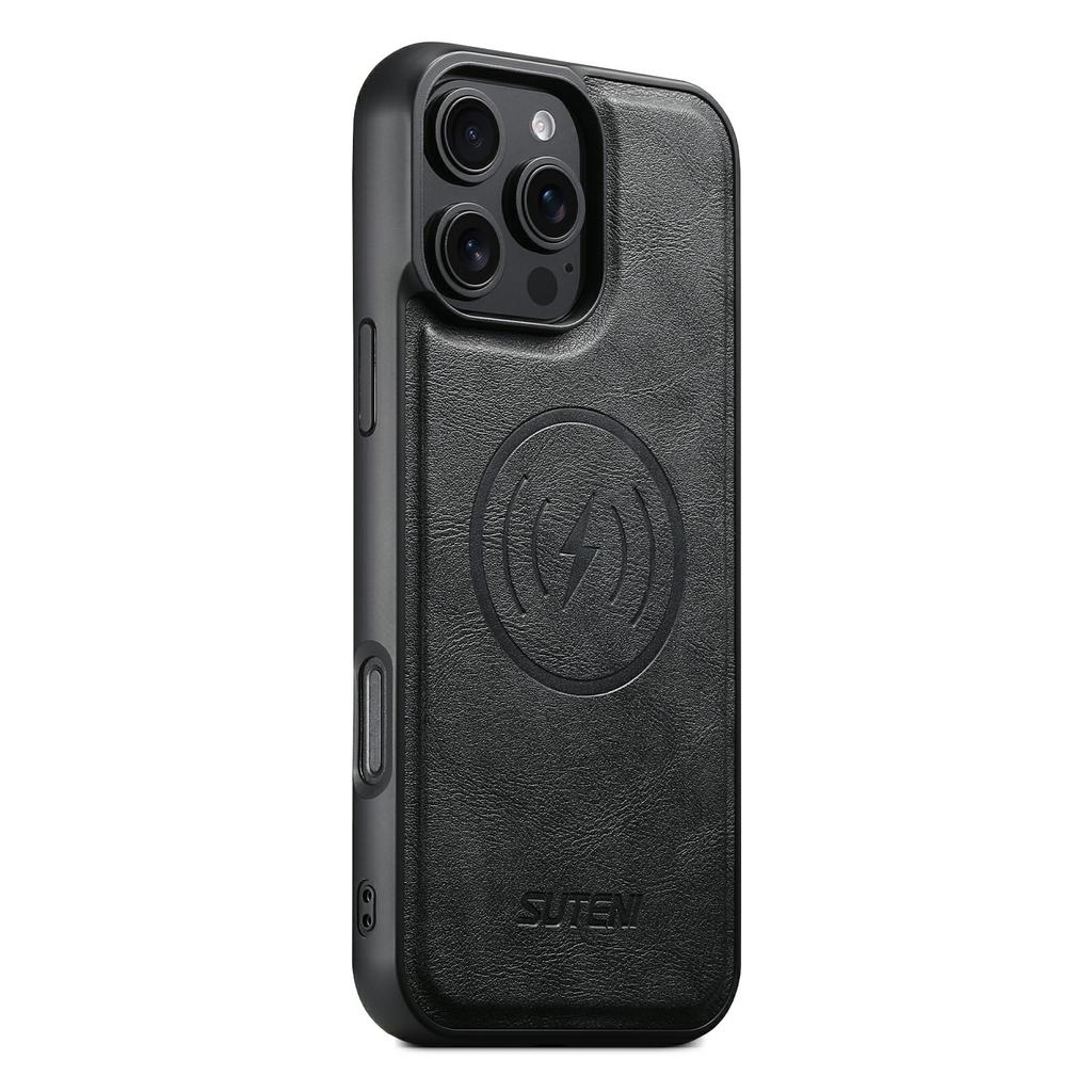 SUTENI G5 Чехол для iPhone 16 Pro, совместимый с MagSafe, задняя крышка из кожи с текстурой коровьей кожи