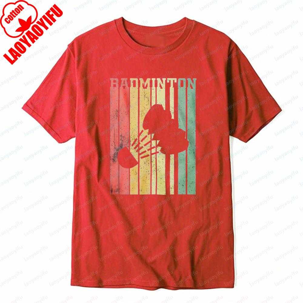 Badminton Sport Graphic Tee Vintage Style TShirt for Unisex Shuttlecock Fashion Streetwear Shortsleev Trendy Tops Athletic Wear