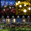 2 упаковки солнечных рождественских гирлянд для сада, 8 светодиодных светлячков, газонное освещение теплого белого цвета RGB для украшения двора, патио, дорожки