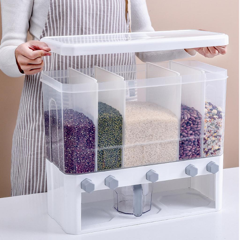 Настенный диспенсер для хлопьев, кухонные контейнеры для хранения продуктов, диспенсер для рисовых зерен, прозрачные отдельные герметичные банки для хранения