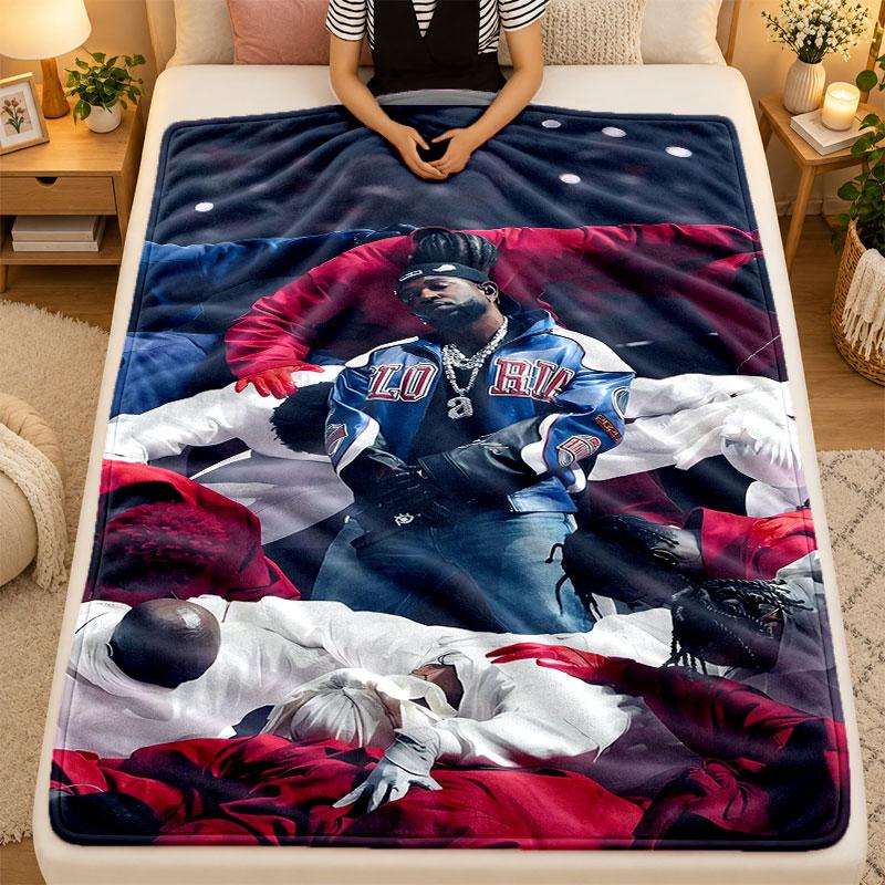 Flannel BlanketKendrick Lamar Warm Soft Throw Blanket for Indoor Sofa Bed Living Room Use