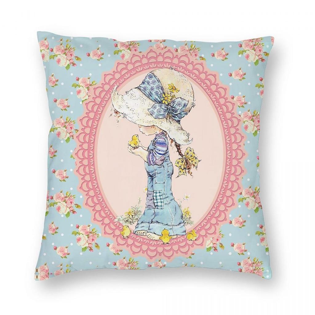 Girl Sarah Kay With Chicks Square Pillowcase Polyester Linen Velvet Pattern Zip Decor Throw Pillow Case Home Cushion Cover