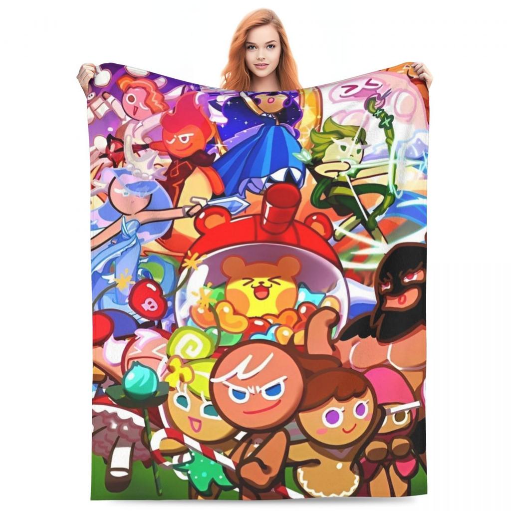 Cookie Run Kingdom Вязаные одеяла Бархатное ультрамягкое одеяло для постельного белья, дивана, кровати, коврик