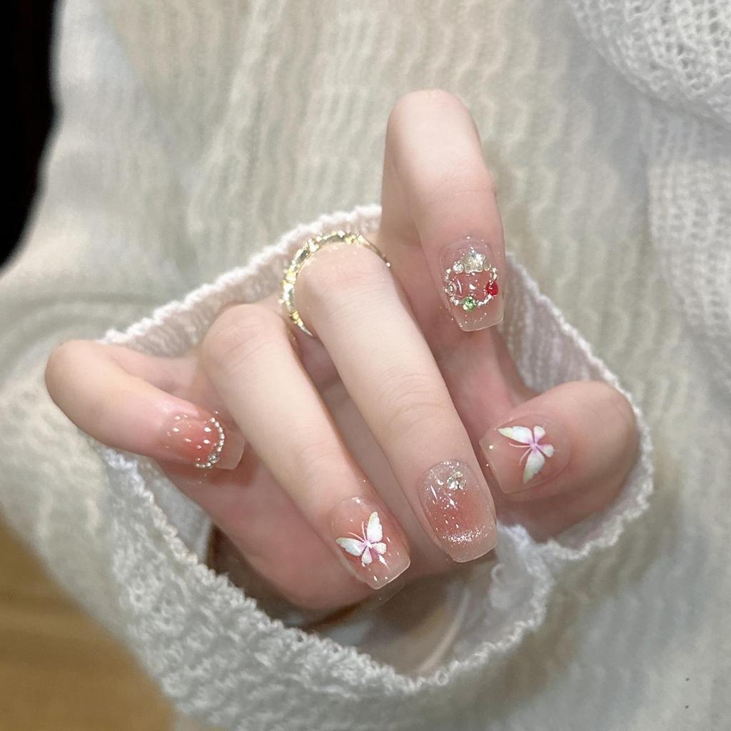 Съемные накладные ногти «Балерина» Носимые накладные ногти Полное покрытие Длинные типсы Маникюрный инструмент Пресс-накладные ногти