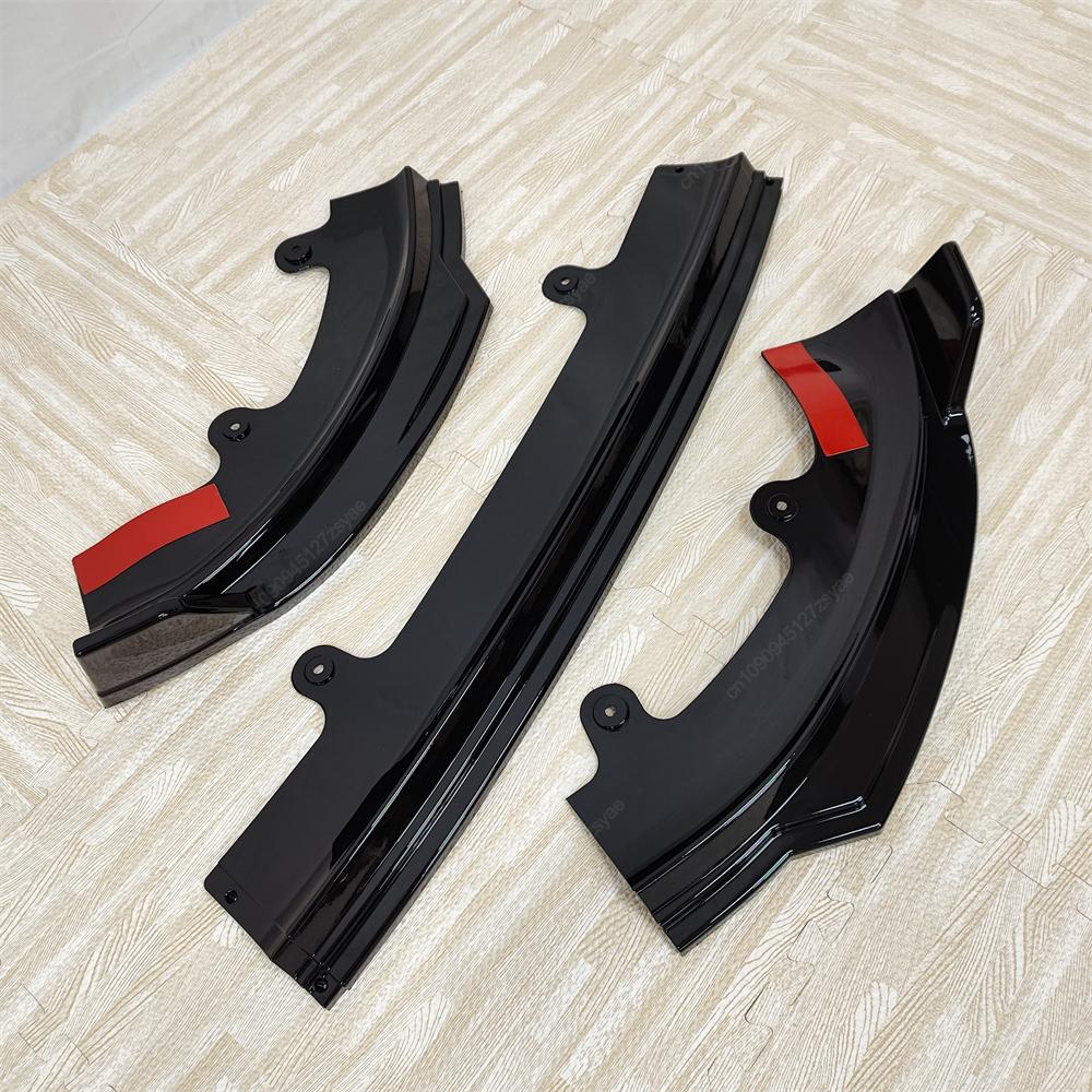 3Pcs Car Front Bumper Lip Spoiler Splitter Diffuser For Tesla Model Y Juniper 2025+ ABS Gloss Black Bodykits Tuning