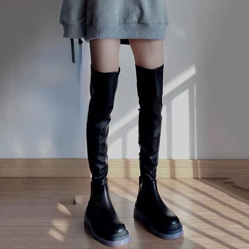 Женские сапоги, черные, выше колена, сексуальные, новые, зимние, повседневные, женские, осенне-зимние, женские, высокие сапоги, размер 42