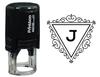 Printtoo J Alphabet Swirl Border Triangle Monogram Initial Self Inking Rubber Stamp Office