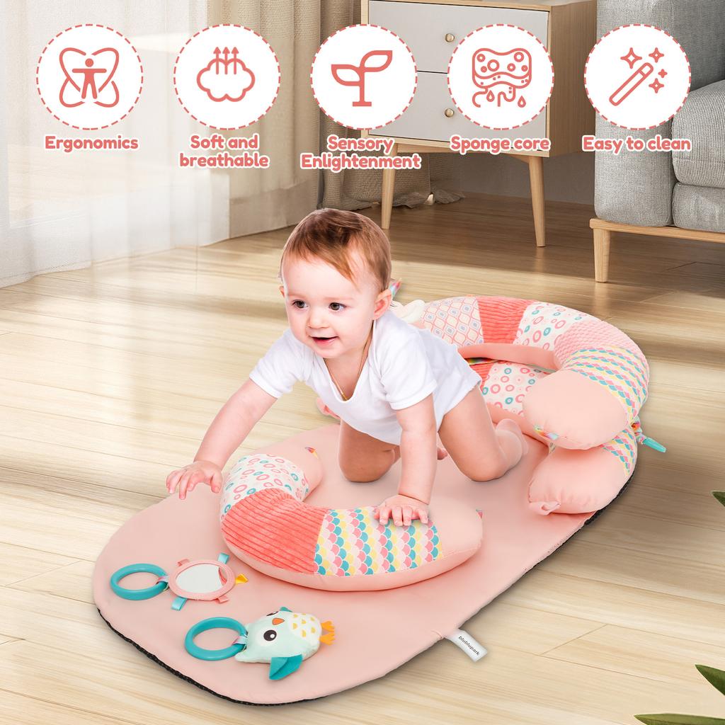 Tummy Time Seated Pillow Easy Cleaning Portable Baby Sitting Support Pillow With Adjustable Belt for Newborn Boy and Girl