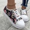 Women's Canvas Shoes Large Size Skull Single Shoes Casual Flat Single Shoes Board Shoes