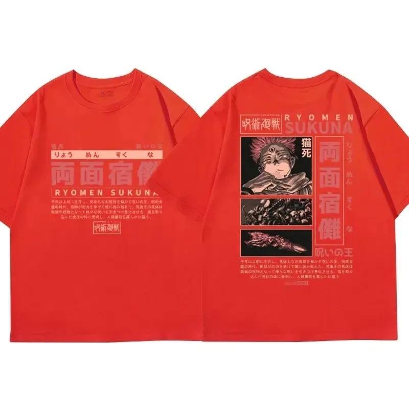 2024 Anime Jujutsu Kaisen T Shirt Manga Ryomen Sukuna Short Sleeve T-shirts Oversized Cotton Shirt Casual Men Women Tee Y2k Top