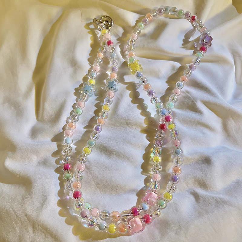 110см Цепочка для мобильного телефона из бусин Шнурок для телефона с патчем