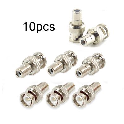10 шт. Прямой разъем BNC Male Jack на RCA Female Plug Adapter для CCTV Camera Video Security System