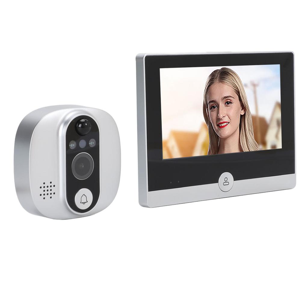 4,3-дюймовая дверная камера 1080P WIFI для входной двери, широкоугольная 150 градусов, с обнаружением движения, глазок-монитор
