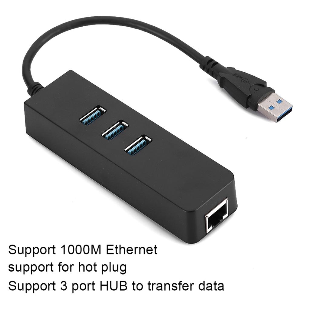 Адаптер-конвертер DM HE27 RTL8153 USB 3.0 Ethernet с 3-портовым концентратором 3.0 в RJ45 без диска