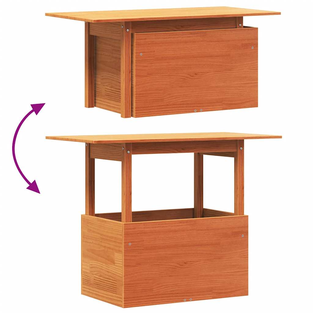 Garden Table Wax Brown 100 x 50 x 75 cm Solid Pine Wood