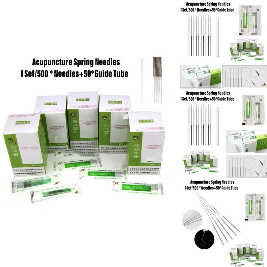 Стерильные иглы для акупунктуры Упаковка 500 штук Одноразовые иглы из нержавеющей стали Тонкий калибр Диаметр 0,16 мм