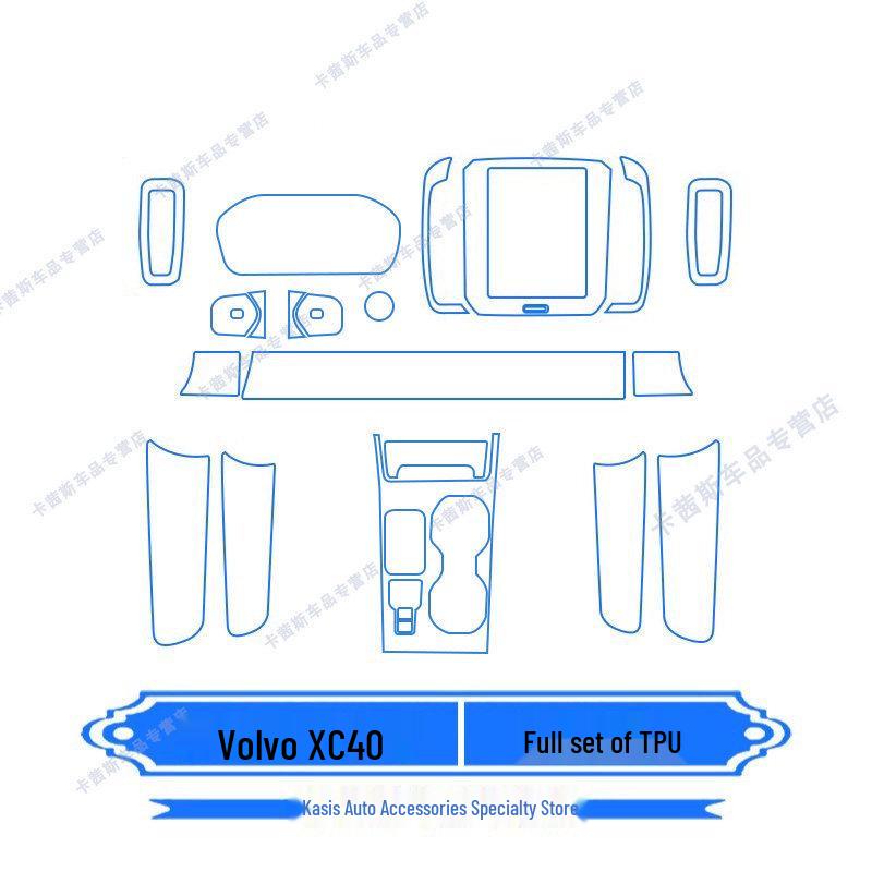 Volvo XC40/C40 (2022-2026) Комплект защитных пленок для экрана переключения передач и навигации