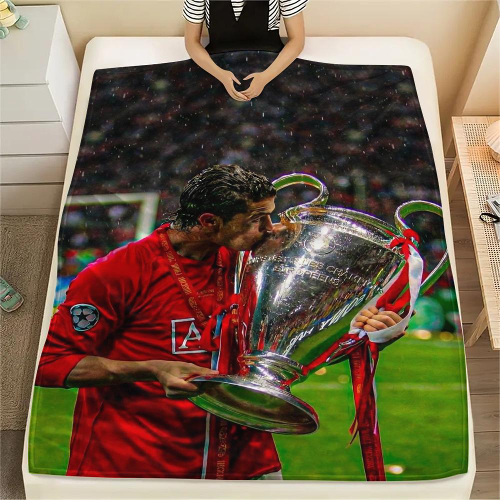 1pc C Ronaldo Print Flannel Blanket, High quality Comfortable for All Seasons, Home Decor, Warmth and Comfort, Perfect for Christmas Gifts25