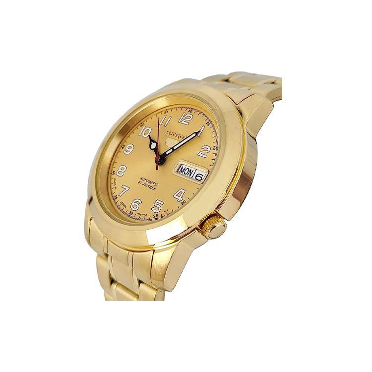 Seiko Fashion 30M Waterproof Automatic Mechanical Movement Stainless Steel Watch 37Mm Gold Dial Men watches SNKK38J