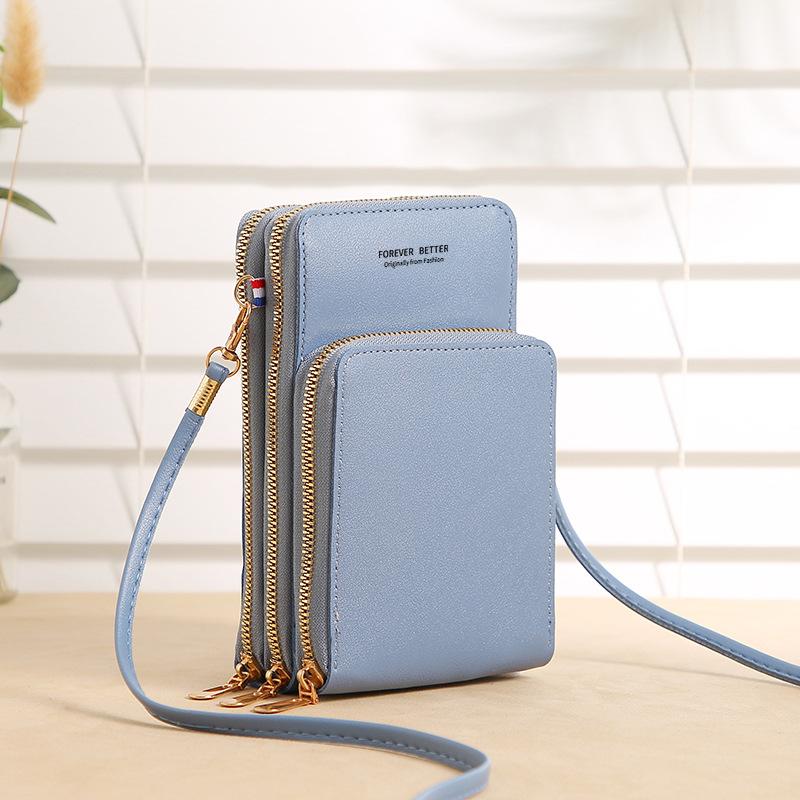 Новинка 2023 года, многофункциональная однотонная модная простая маленькая сумка на одно плечо с сенсорным экраном, женская сумка через плечо для телефона