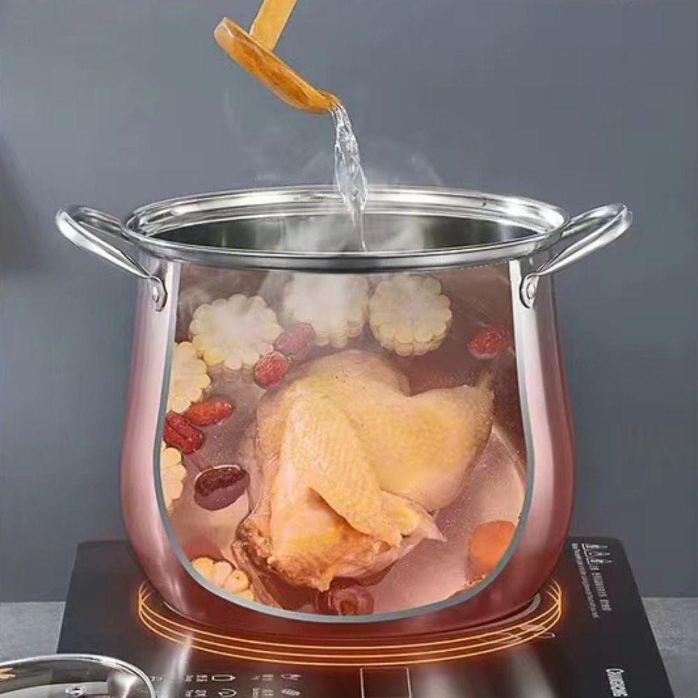 Кастрюля с противоожоговой ручкой, большая емкость для приготовления пищи, бытовая кастрюля для супа, отели