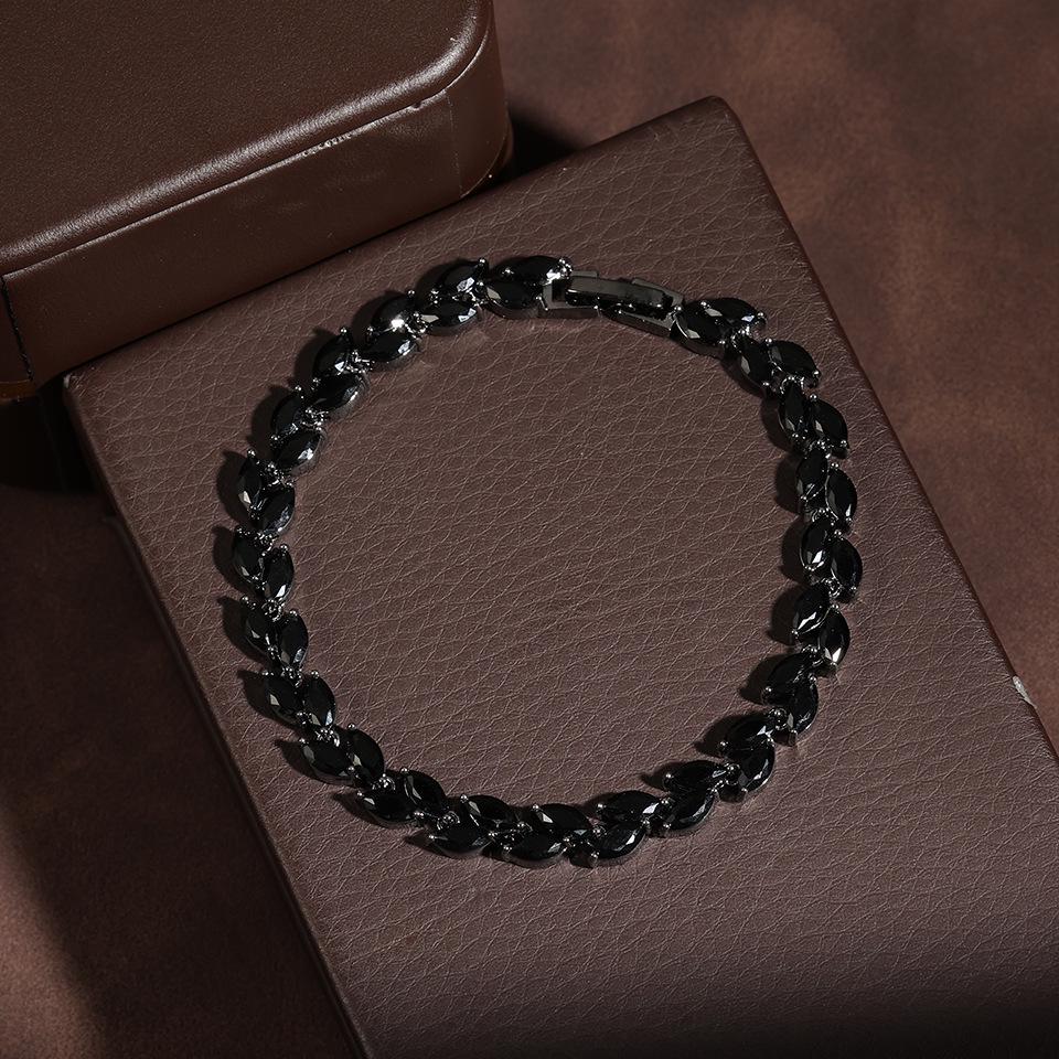 RAKOL Korean Willow Leaf Zircon Bracelet - Elegant Fashion Jewelry for Women