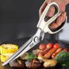 Sharp Barbecue Kitchen Scissors Shear For Home Kitchen Scissors Multifunctional Stainless Steel Steak Scissors With Curved Blade5