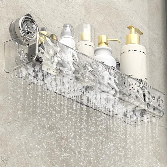 Шт. Стеллаж для хранения в ванной комнате, прозрачный, толстый, треугольный, прямоугольной формы, без ударов, противоскользящий, сильное всасывание, большая несущая способность, душ