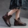 Johnature Дышащие ботинки в стиле ретро, ​​сандалии на плоской подошве из натуральной кожи, универсальная женская обувь с круглым носком
