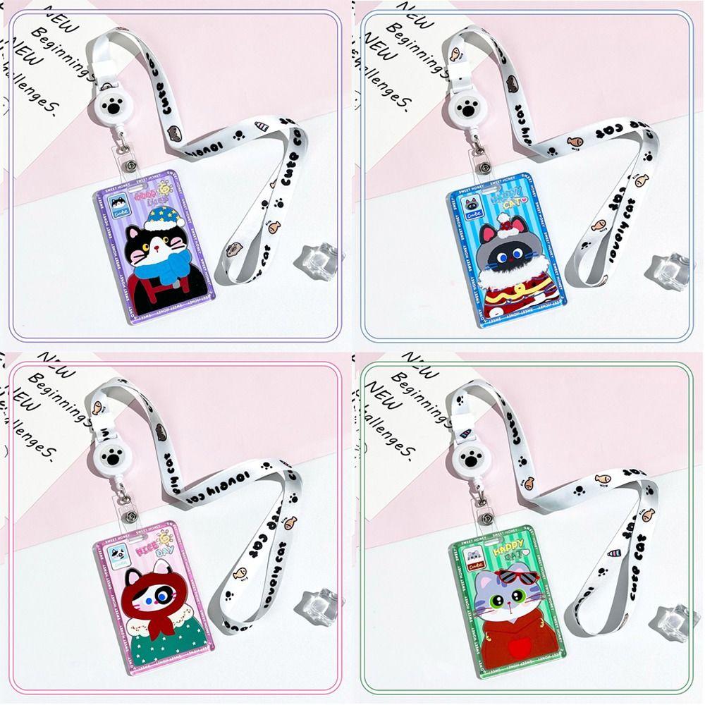 Портативный карман для карт с шейным шнурком, защитный чехол для карт, милый держатель для карт, канцелярские товары