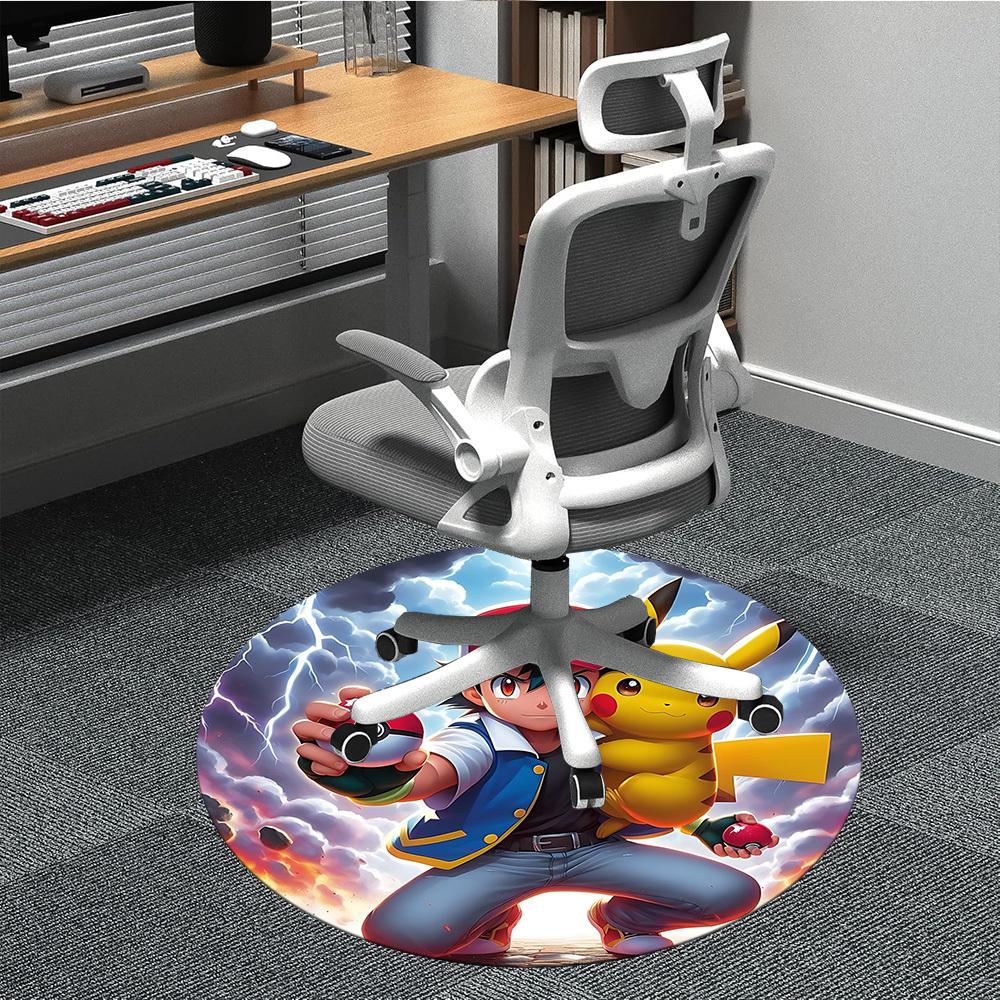 1pc Pokémon, Pikachu Chair Carpet for Office, Non slip, Soft and Durable Office Rug