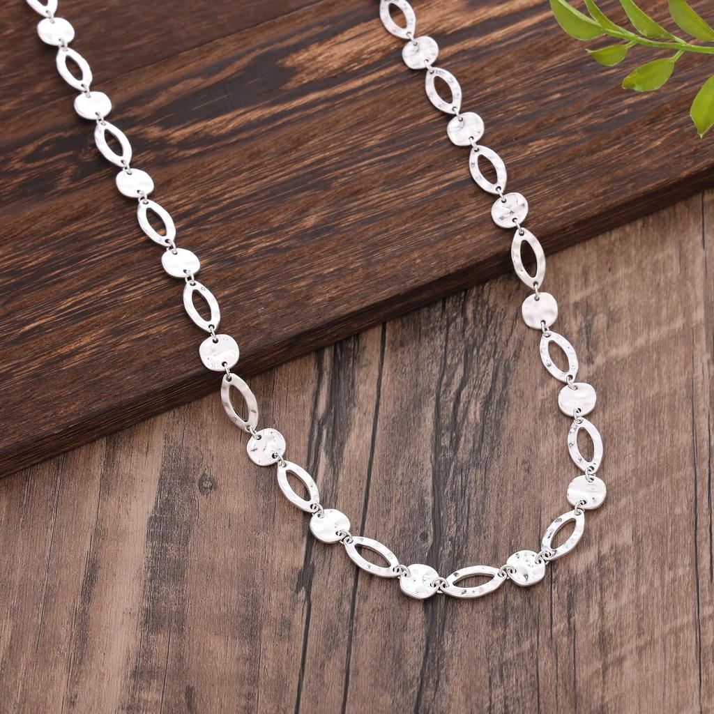 Новое нерегулярное полое металлическое ожерелье-диск, модная и популярная женская универсальная золотая цепочка для свитера