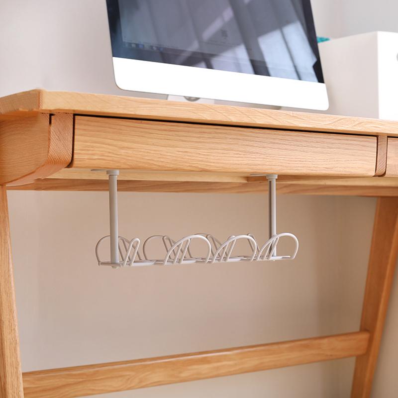 ABS Under Table Storage Rack Cable Management Tray Home Office Desk Wire Organizer No Punching Kitchen Storage Home Accessories