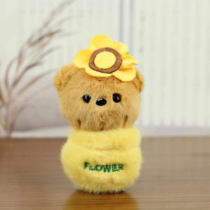 Delightful Plush Animal Keychain Bunny And Bear Cute Potted Plant Accessories