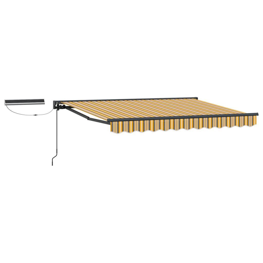 Electric Retractable Awning Yellow Grey Anthracite 2.5 x 2 m
