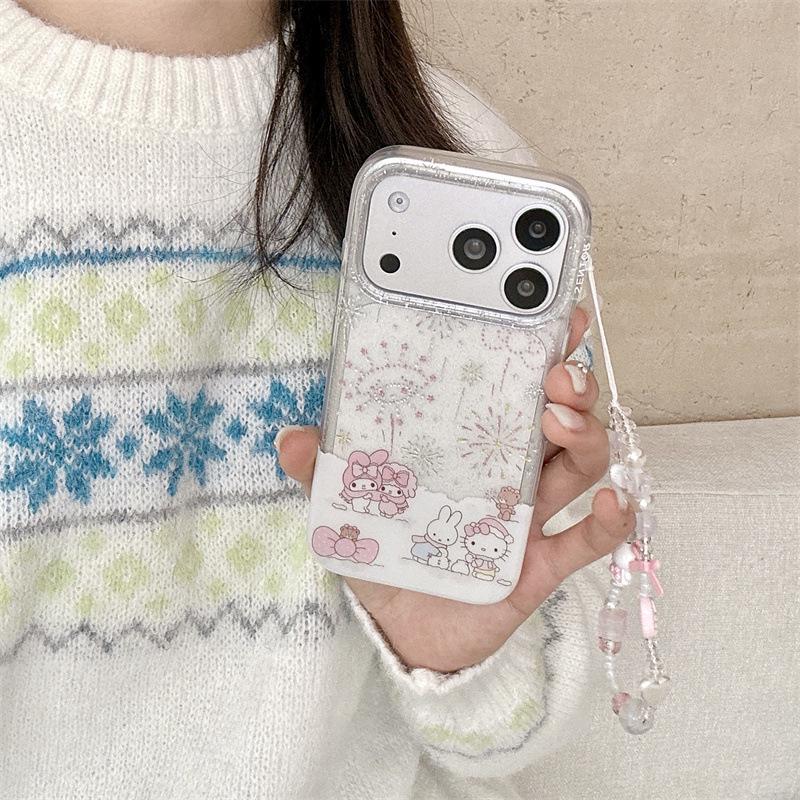 Чехол Sanrio Gilded Fireworks для iPhone 17/16 Pro Max/15/14 для женщин - Дизайн Зимнее Снежное Поле