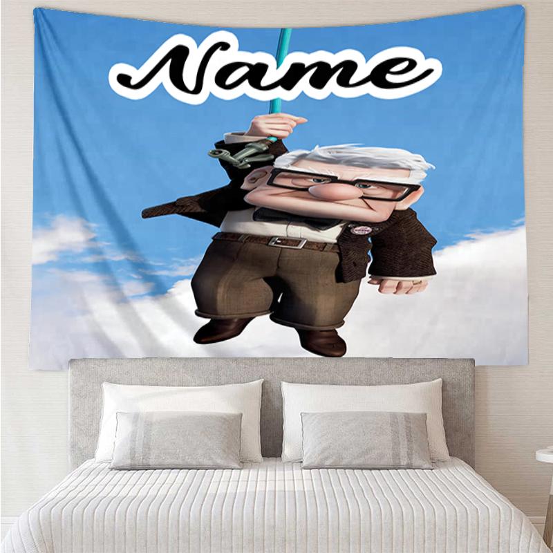 Custom Name Up Print Tapestry, Backdrop, Easy Setup, Ideal for Bedroom, Office & Living Room, with Aesthetic Wall Hanging Decor.