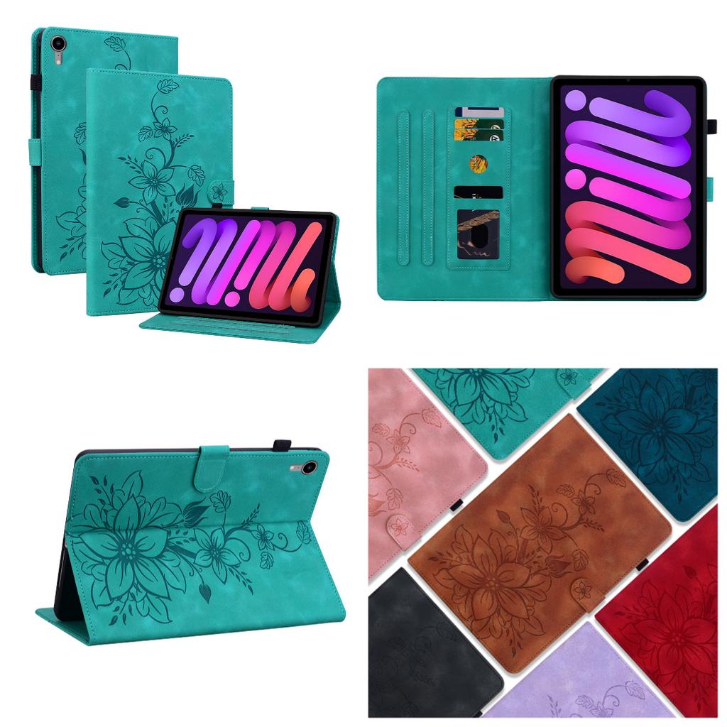 For Apple iPad Mini (2024) (Also Known As iPad Mini (A17 Pro)).PU Leather Exquisite Floral Embossed Design Tablet Case
