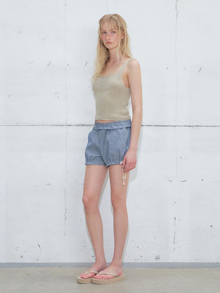 ETMON Stripe Strap Short Pants, Navy