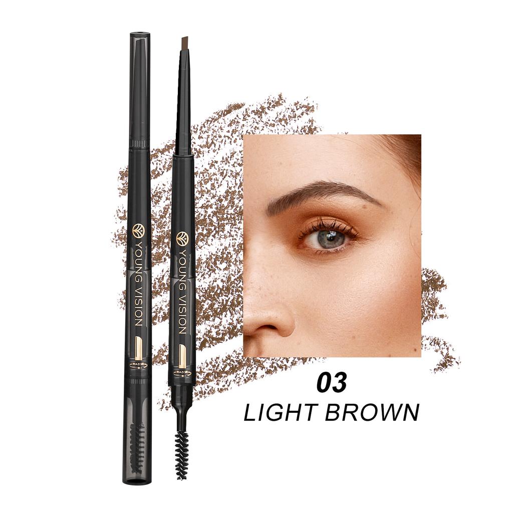 Mist Three-in-one Eyebrow Pencil Waterproof Not Easy To Smudge Eyebrow Brush Eyebrow Pencil Thin and Soft Refill