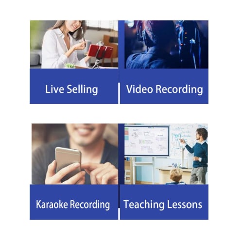 Wireless Lavalier 3.5mm Lapel Microphone with Intelligent Noise Cancellation, Professional Video Recording Lav Mic for YouTubers, Interviews, Vlogs, P