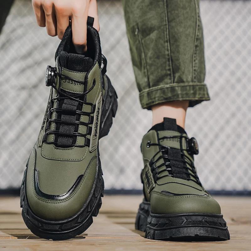 Designer 2025 New Men's Boots Casual Shoes Winter Thick Bottom Leather Chelsea Cowboy Outdoor Work Ankle Sports Shoes