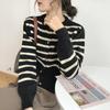 Striped Cardigan Female Autumn Harajuku Long Sleeve Knit Sweater Oversize Pullover Women Outerwear Jacket Coat