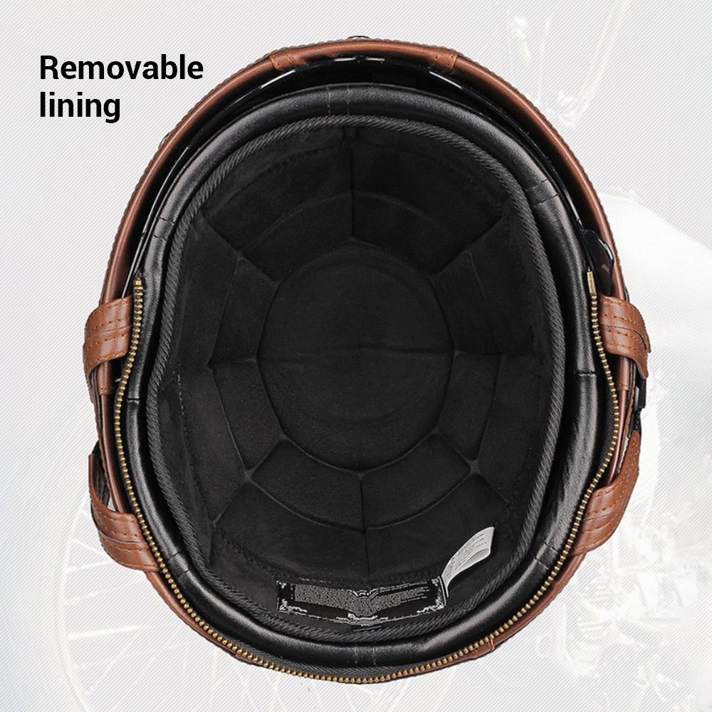 Летний мотоциклетный шлем из искусственной кожи, ретро мотоциклетный шлем, мото велосипедные шлемы для мотокросса с для мужчин и женщин Casco